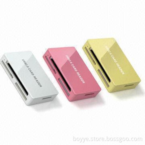 USB2.0 Card Readers, Super Slim Square Design, Multiple Colors Available